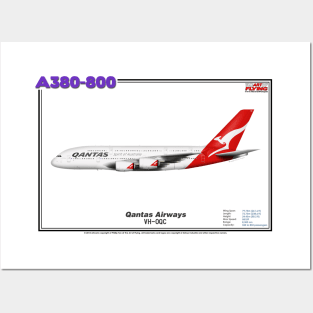 Airbus A380-800 - Qantas Airways (Art Print) Posters and Art